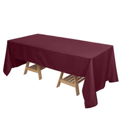 Polyester 72"x120" Rectangle Tablecloth Burgundy - Durable and Stylish Table Cover